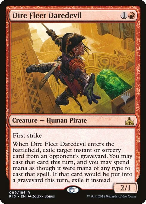 Dire Fleet Daredevil, carta Magic di tipo Creature — Human Pirate illustrata da Zoltan Boros