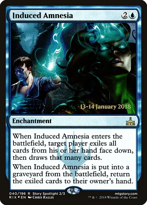 Induced Amnesia, carta Magic di tipo Enchantment illustrata da Chris Rallis