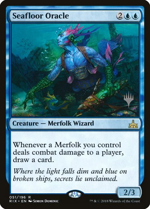 Seafloor Oracle, carta Magic di tipo Creature — Merfolk Wizard illustrata da Simon Dominic