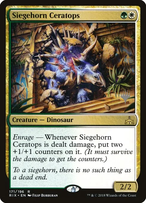 Siegehorn Ceratops, carta Magic di tipo Creature — Dinosaur illustrata da Filip Burburan