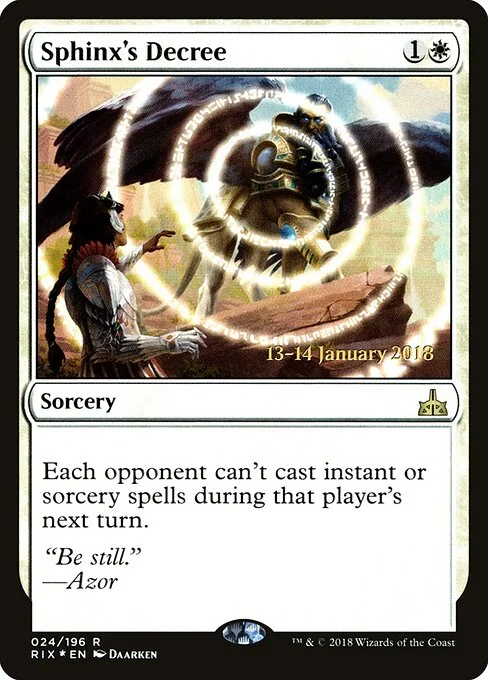 Sphinx's Decree, carta Magic di tipo Sorcery illustrata da Daarken