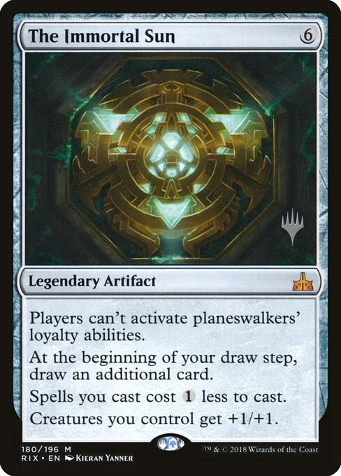 The Immortal Sun, carta Magic di tipo Legendary Artifact illustrata da Kieran Yanner
