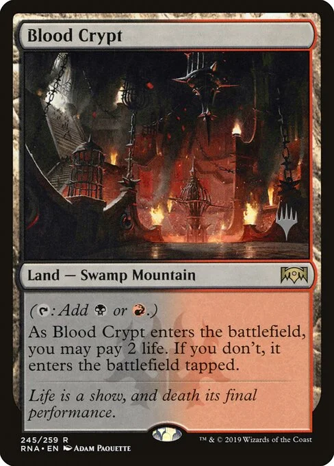 Blood Crypt, carta Magic di tipo Land — Swamp Mountain illustrata da Adam Paquette