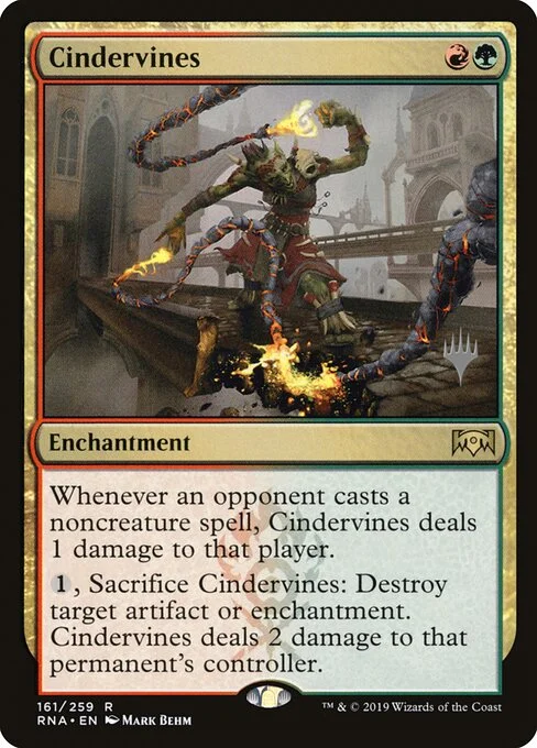 Cindervines, carta Magic di tipo Enchantment illustrata da Mark Behm