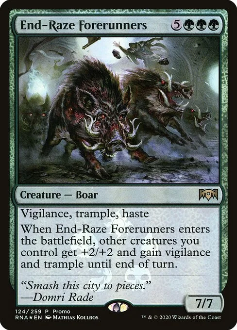 End-Raze Forerunners, carta Magic di tipo Creature — Boar illustrata da Mathias Kollros