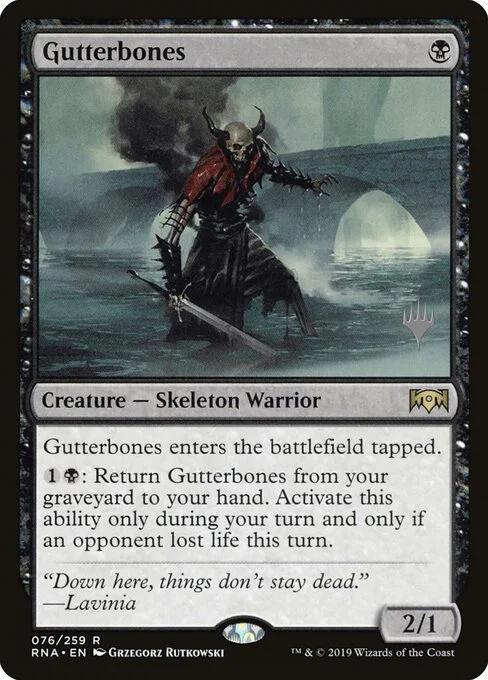 Gutterbones, carta Magic di tipo Creature — Skeleton Warrior illustrata da Grzegorz Rutkowski