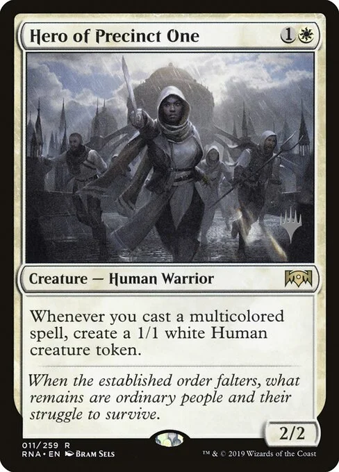 Hero of Precinct One, carta Magic di tipo Creature — Human Warrior illustrata da Bram Sels