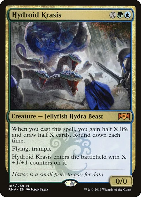 Hydroid Krasis, carta Magic di tipo Creature — Jellyfish Hydra Beast illustrata da Jason Felix