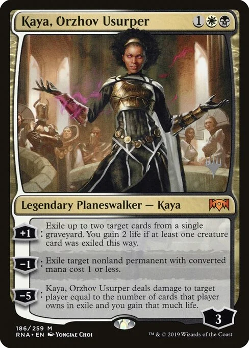 Kaya, Orzhov Usurper, carta Magic di tipo Legendary Planeswalker — Kaya illustrata da Yongjae Choi