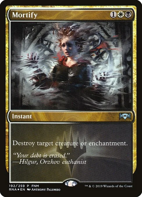 Mortify, carta Magic di tipo Instant illustrata da Anthony Palumbo