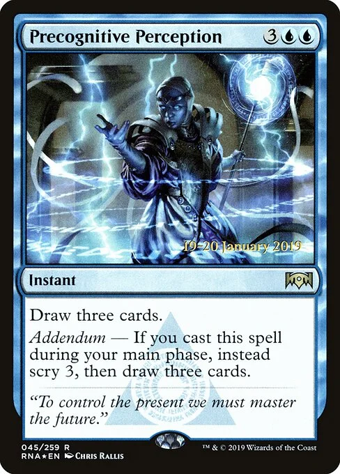 Precognitive Perception, carta Magic di tipo Instant illustrata da Chris Rallis