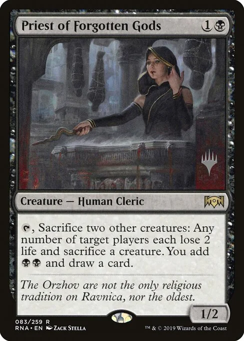 Priest of Forgotten Gods, carta Magic di tipo Creature — Human Cleric illustrata da Zack Stella