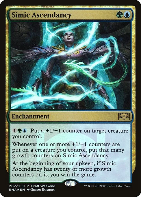 Simic Ascendancy, carta Magic di tipo Enchantment illustrata da Simon Dominic