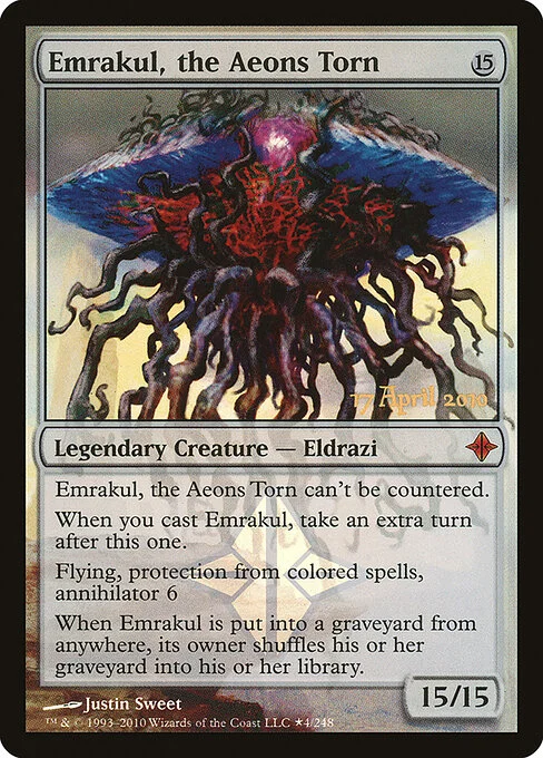 Emrakul, the Aeons Torn, carta Magic di tipo Legendary Creature — Eldrazi illustrata da Justin Sweet