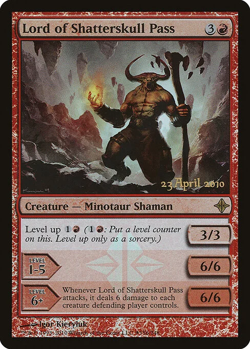 Lord of Shatterskull Pass, carta Magic di tipo Creature — Minotaur Shaman illustrata da Igor Kieryluk