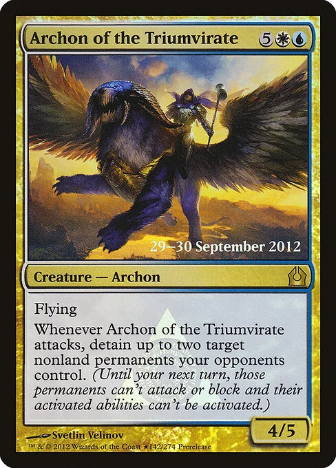 Archon of the Triumvirate, carta Magic di tipo Creature — Archon illustrata da Svetlin Velinov
