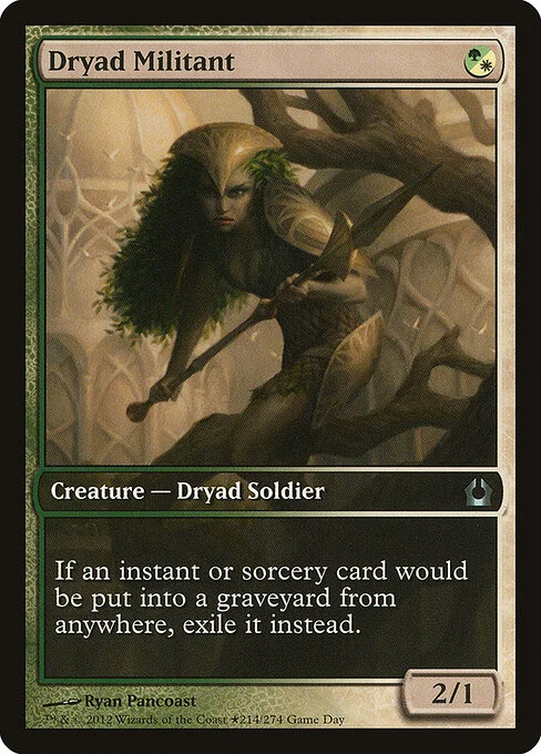Dryad Militant, carta Magic di tipo Creature — Dryad Soldier illustrata da Ryan Pancoast