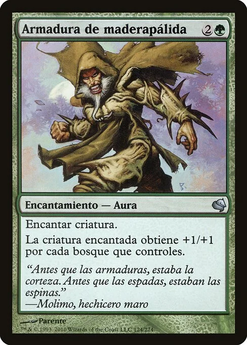 Blanchwood Armor, carta Magic di tipo Enchantment — Aura illustrata da Paolo Parente