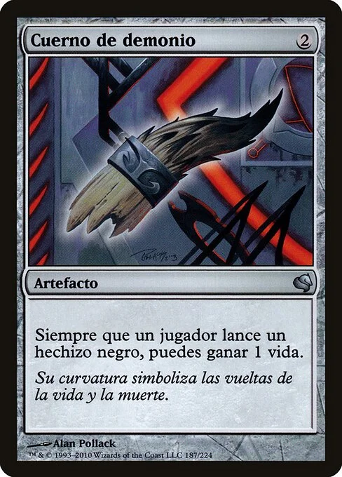 Demon's Horn, carta Magic di tipo Artifact illustrata da Alan Pollack