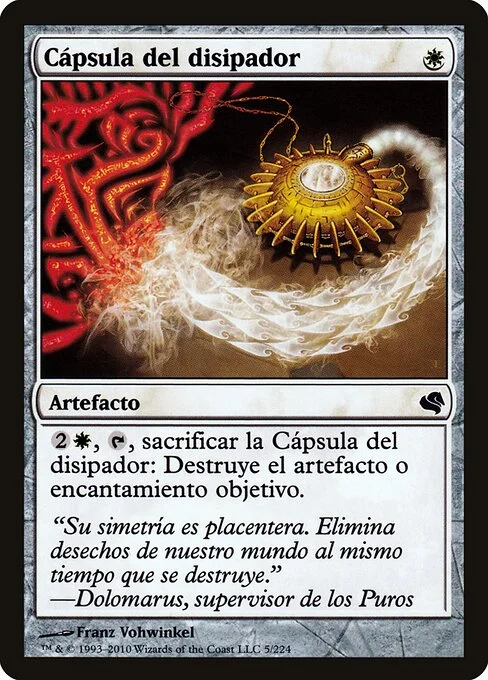 Dispeller's Capsule, carta Magic di tipo Artifact illustrata da Franz Vohwinkel