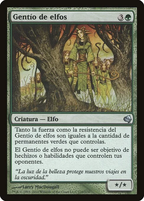 Drove of Elves, carta Magic di tipo Creature — Elf illustrata da Larry MacDougall