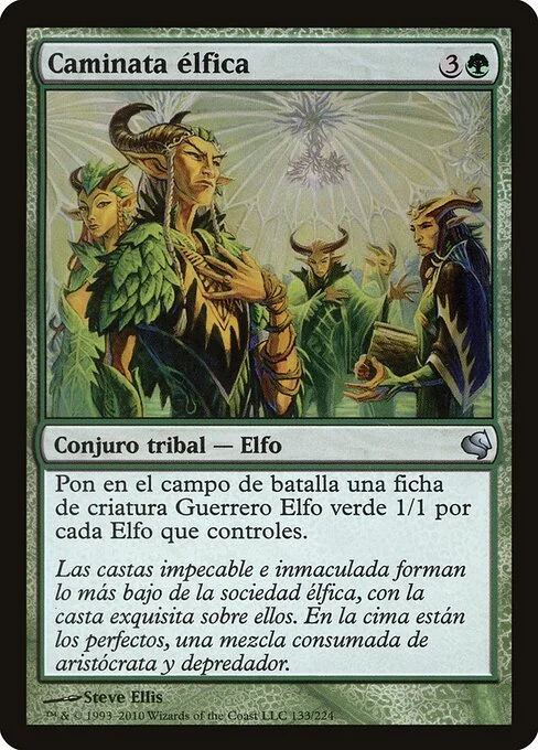 Elvish Promenade, carta Magic di tipo Kindred Sorcery — Elf illustrata da Steve Ellis