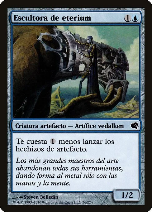 Etherium Sculptor, carta Magic di tipo Artifact Creature — Vedalken Artificer illustrata da Steven Belledin