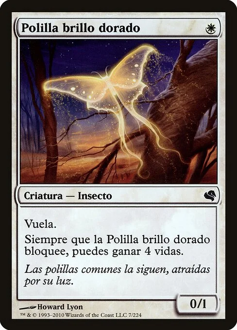 Goldenglow Moth, carta Magic di tipo Creature — Insect illustrata da Howard Lyon