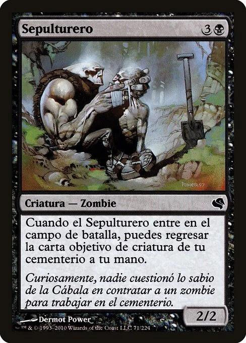 Gravedigger, carta Magic di tipo Creature — Zombie illustrata da Dermot Power