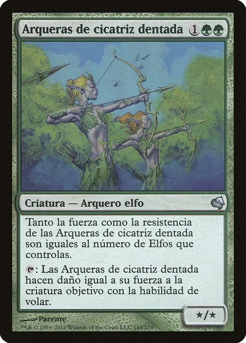 Jagged-Scar Archers, carta Magic di tipo Creature — Elf Archer illustrata da Paolo Parente