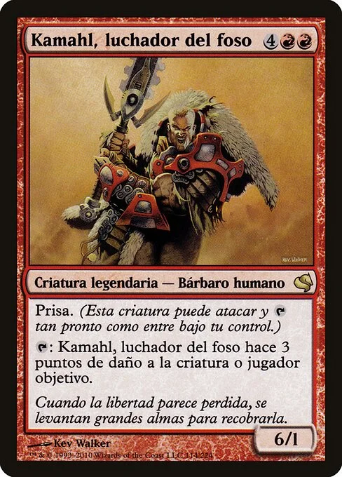 Kamahl, Pit Fighter, carta Magic di tipo Legendary Creature — Human Barbarian illustrata da Kev Walker