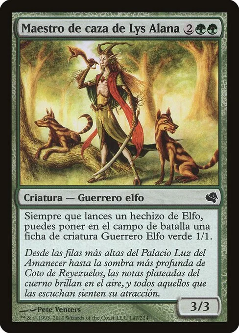 Lys Alana Huntmaster, carta Magic di tipo Creature — Elf Warrior illustrata da Pete Venters