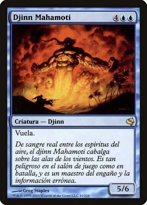Mahamoti Djinn, carta Magic di tipo Creature — Djinn illustrata da Greg Staples
