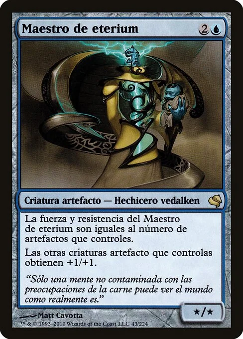 Master of Etherium, carta Magic di tipo Artifact Creature — Vedalken Wizard illustrata da Matt Cavotta