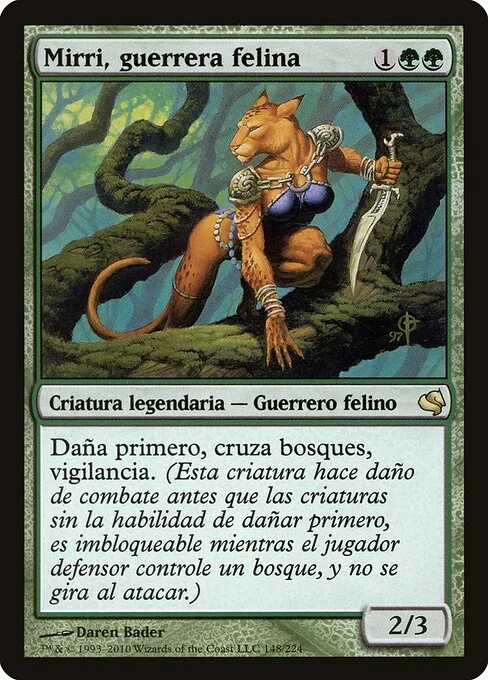 Mirri, Cat Warrior, carta Magic di tipo Legendary Creature — Cat Warrior illustrata da Daren Bader