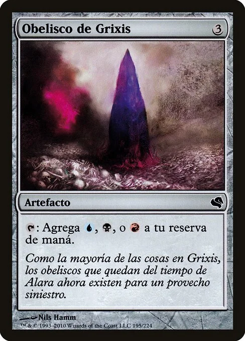 Obelisk of Grixis, carta Magic di tipo Artifact illustrata da Nils Hamm