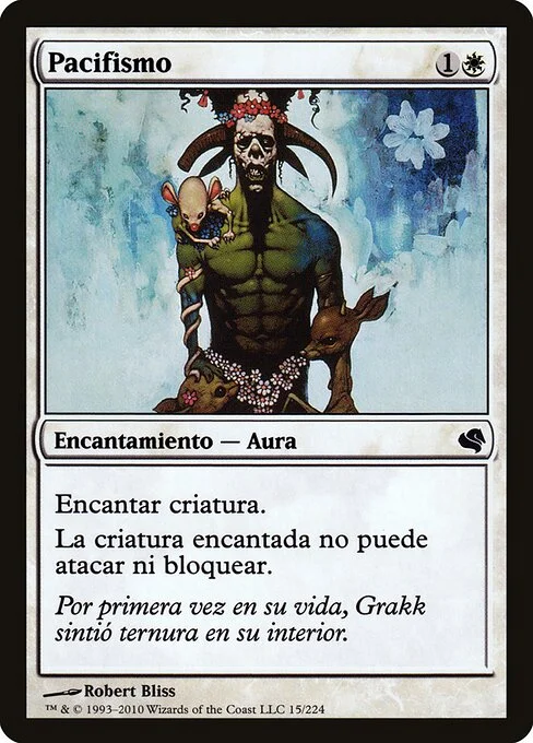 Pacifism, carta Magic di tipo Enchantment — Aura illustrata da Robert Bliss