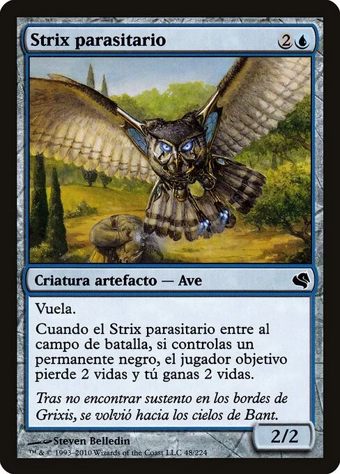 Parasitic Strix, carta Magic di tipo Artifact Creature — Bird illustrata da Steven Belledin