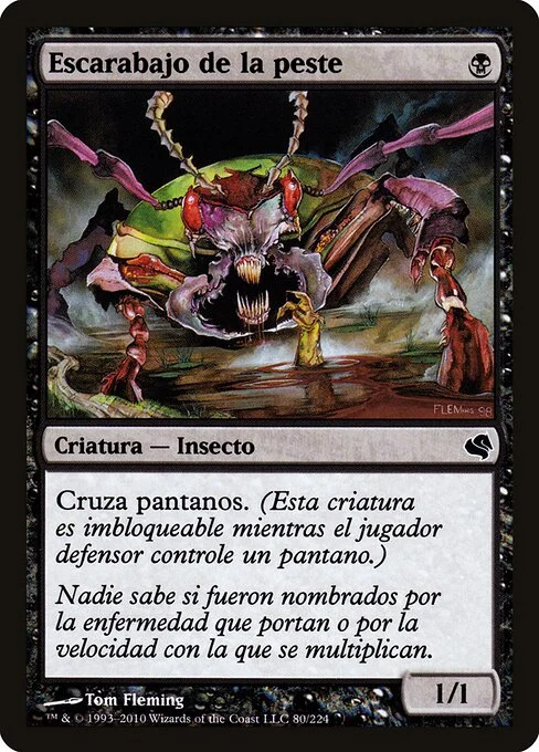 Plague Beetle, carta Magic di tipo Creature — Insect illustrata da Tom Fleming