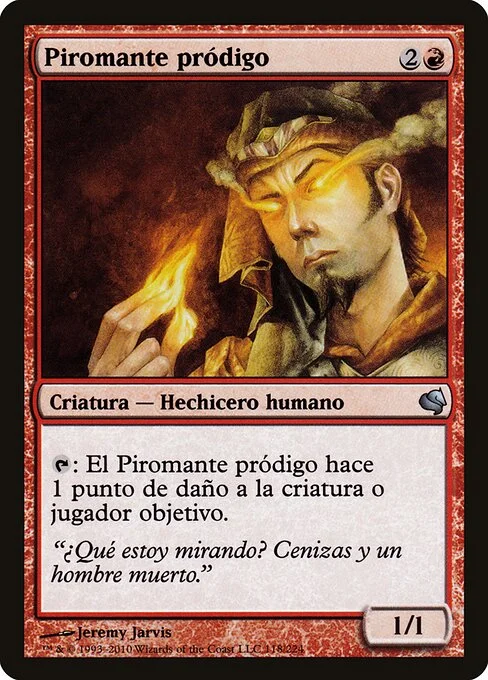 Prodigal Pyromancer, carta Magic di tipo Creature — Human Wizard illustrata da Jeremy Jarvis