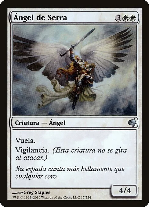 Serra Angel, carta Magic di tipo Creature — Angel illustrata da Greg Staples