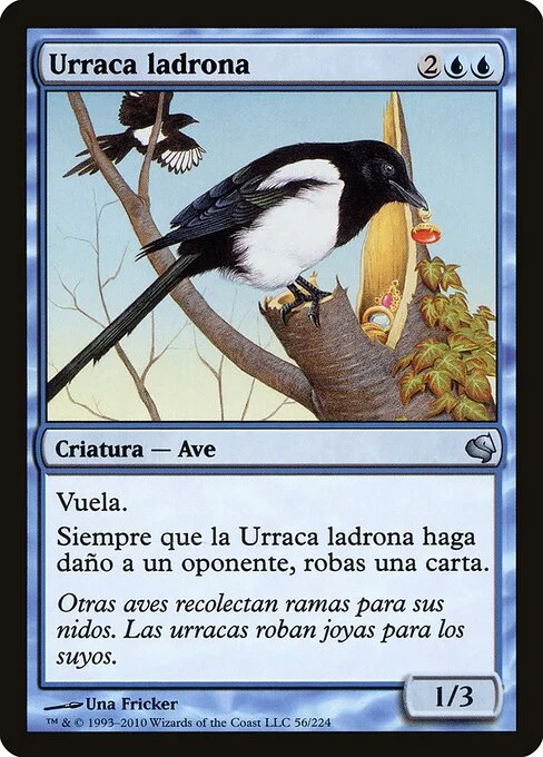 Thieving Magpie, carta Magic di tipo Creature — Bird illustrata da Una Fricker