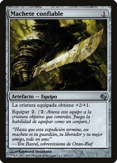 Trusty Machete, carta Magic di tipo Artifact — Equipment illustrata da Raymond Swanland