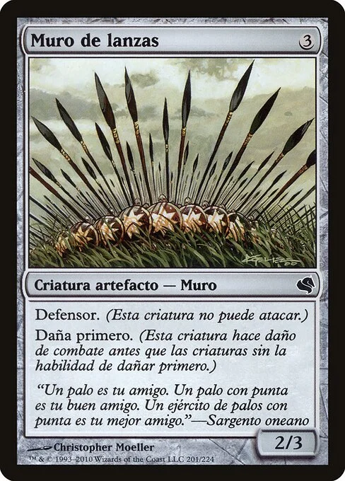 Wall of Spears, carta Magic di tipo Artifact Creature — Wall illustrata da Christopher Moeller