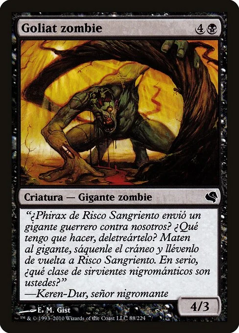 Zombie Goliath, carta Magic di tipo Creature — Zombie Giant illustrata da E. M. Gist