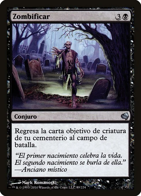 Zombify, carta Magic di tipo Sorcery illustrata da Mark Romanoski