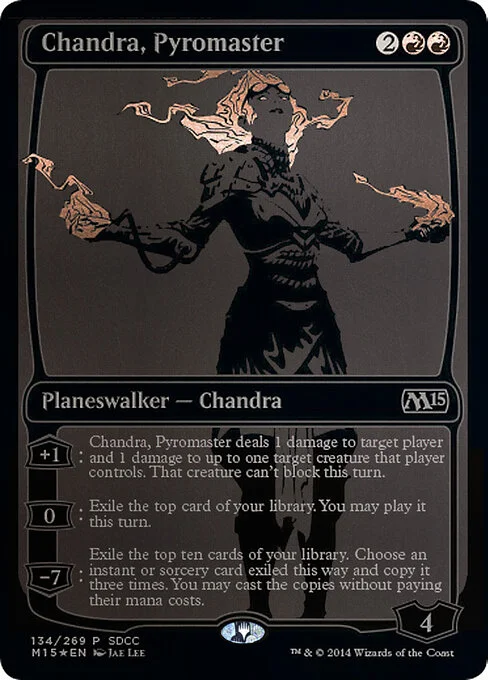 Chandra, Pyromaster, carta Magic di tipo Legendary Planeswalker — Chandra illustrata da Jae Lee