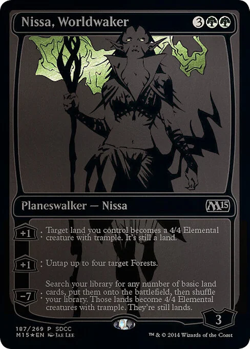 Nissa, Worldwaker, carta Magic di tipo Legendary Planeswalker — Nissa illustrata da Jae Lee