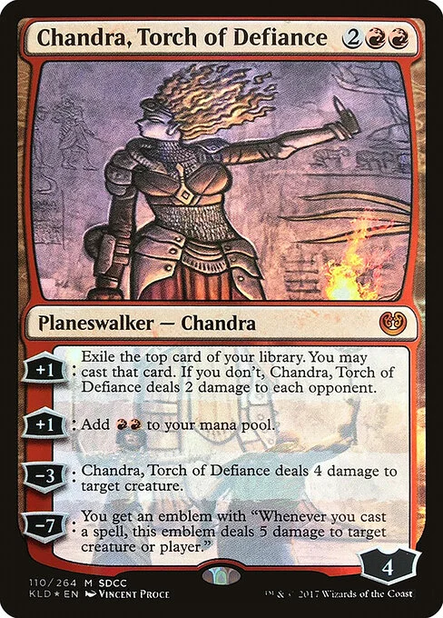 Chandra, Torch of Defiance, carta Magic di tipo Legendary Planeswalker — Chandra illustrata da Vincent Proce