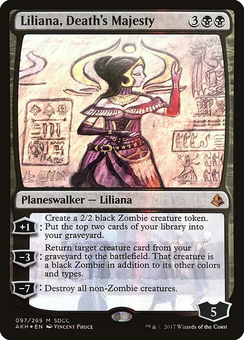 Liliana, Death's Majesty, carta Magic di tipo Legendary Planeswalker — Liliana illustrata da Vincent Proce